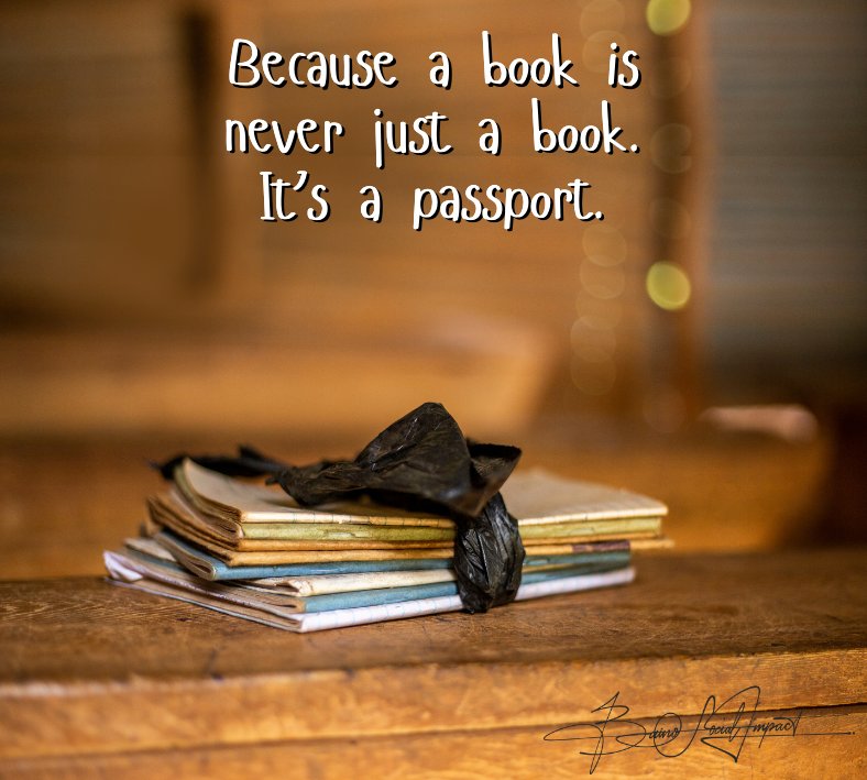 Small stack of worn schoolbooks tied with a torn plastic bag, resting on a table, highlighting the state of education and the need for Baino Social Impact’s support.