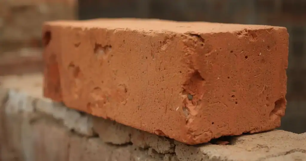 Close-up of a reddish-brown clay brick made in rural Uganda — symbolizing the humble beginnings of school construction and the hope each brick carries at Baino Social Impact.