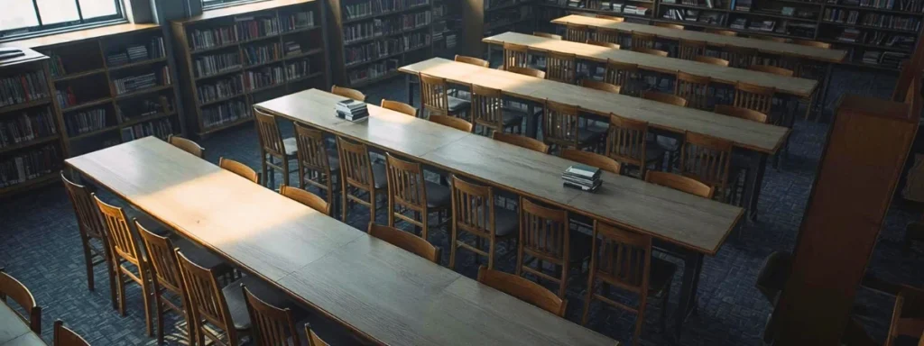 The interior of a public literacy-related space that is also used as a local information centre and reading space. 