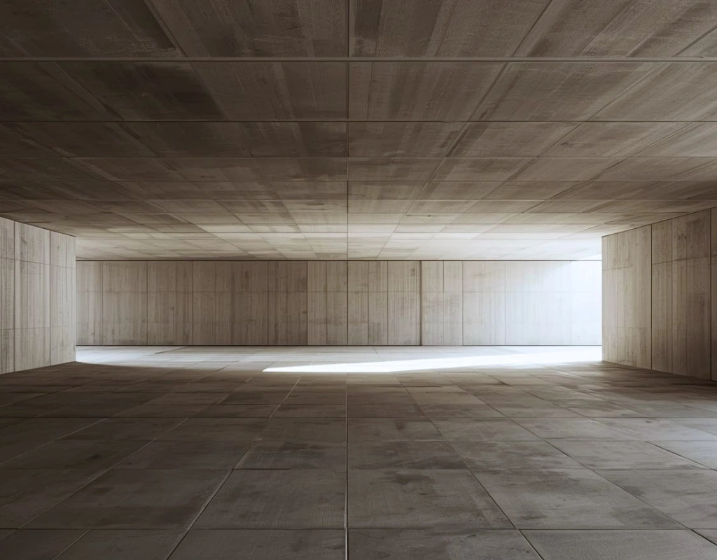 Open architectural space with grounded surfaces and soft natural light, showing a stable and supportive environment where conditions feel consistent, calm, and able to sustain ongoing activity.