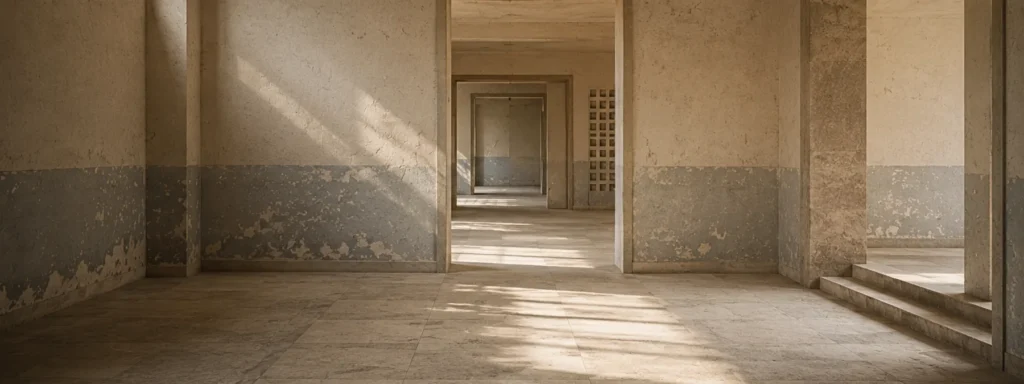A maintained institutional environment with multiple openings, intersecting pathways, and visible choices, illustrating how stable conditions support learning while still allowing individual agency.