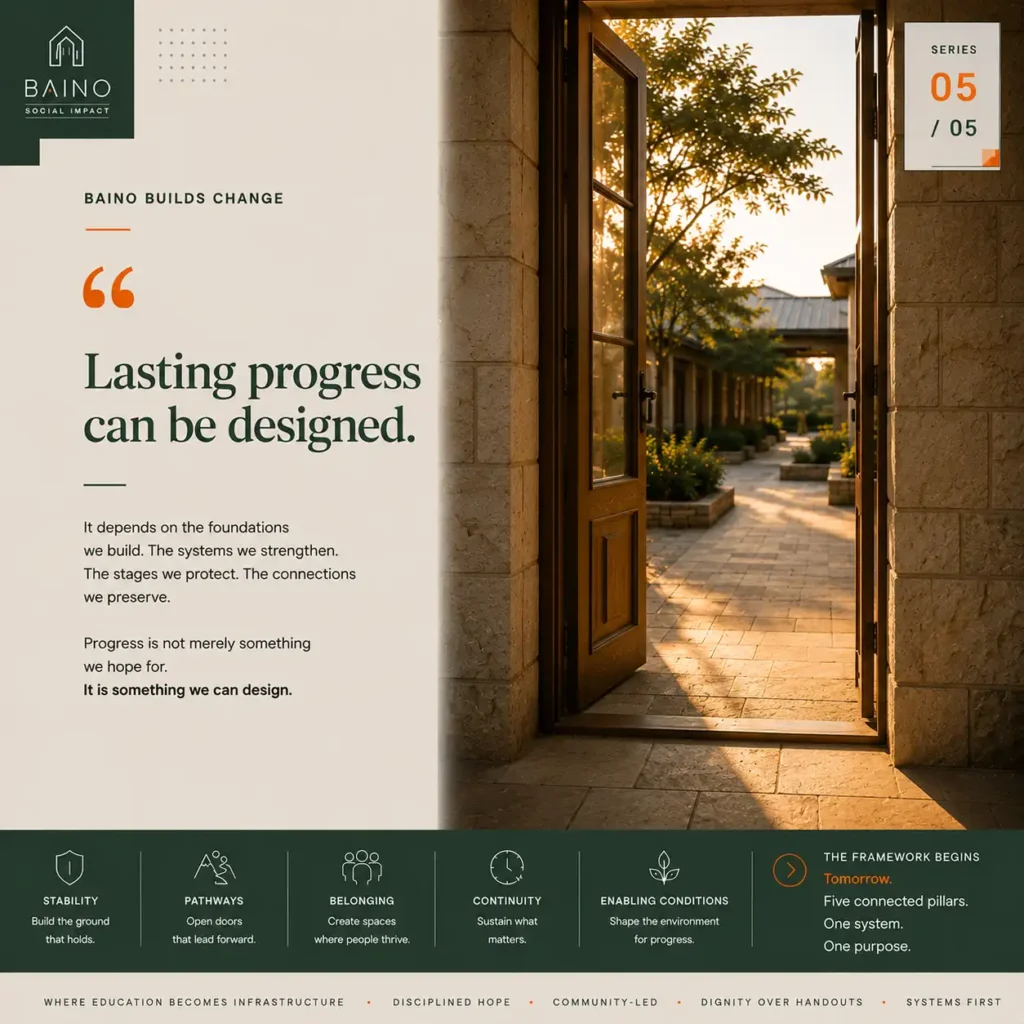 Baino Builds Change education is infrastructure educational institutional environment, representing strength in connection that should be a priority in an institution.