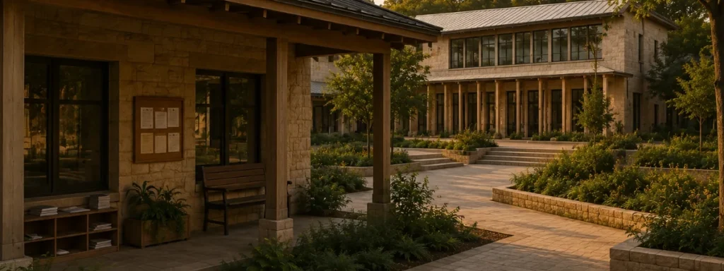 Established learning and training spaces sharing the same stone-and-timber architecture within a connected institutional setting.